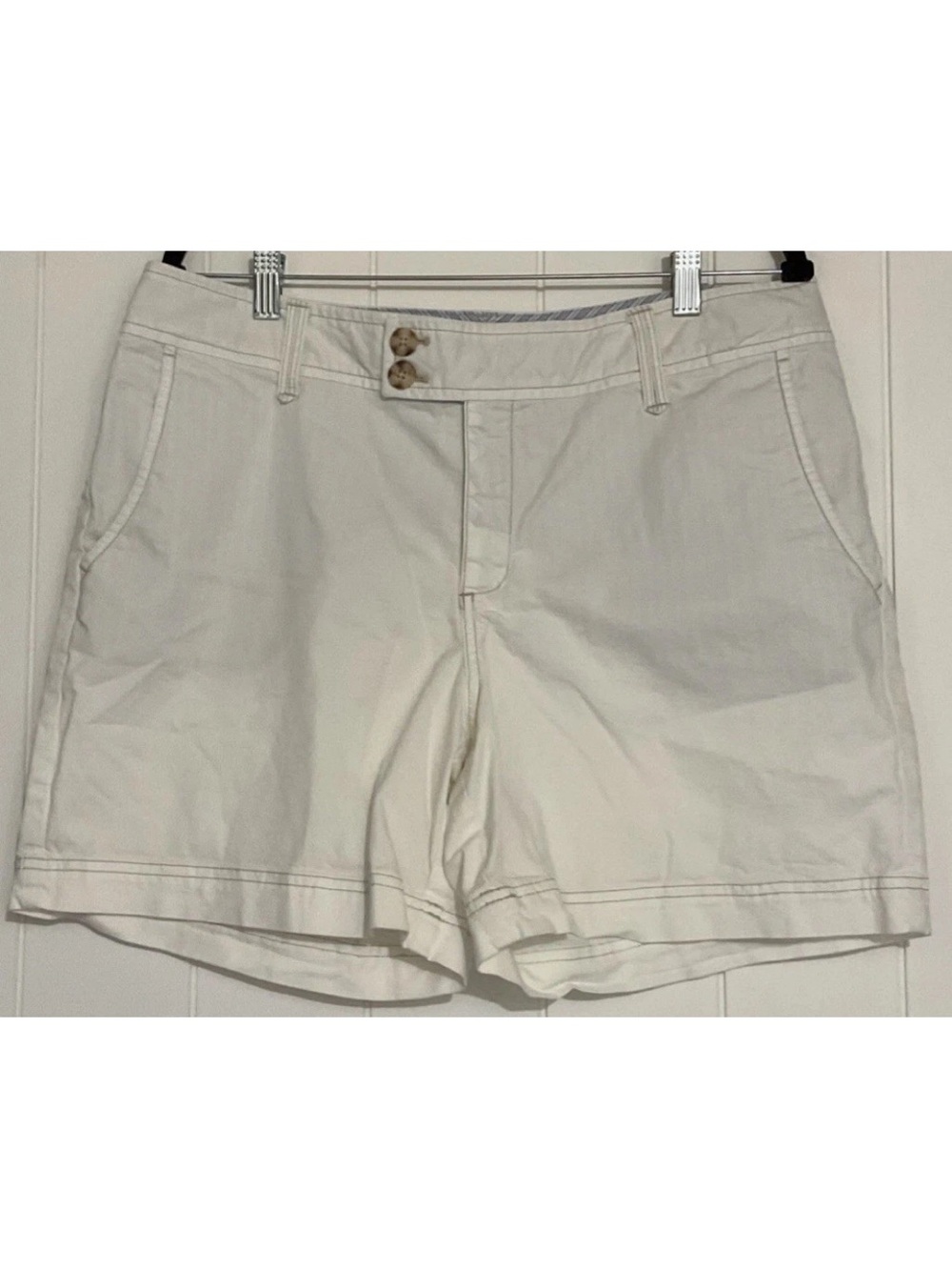 Eddie Bauer Cream Cotton Bermuda Shorts